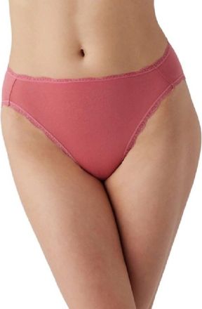 Wacoal Inspired Eyelet Hi-Leg Brief Panty In Slate Rose