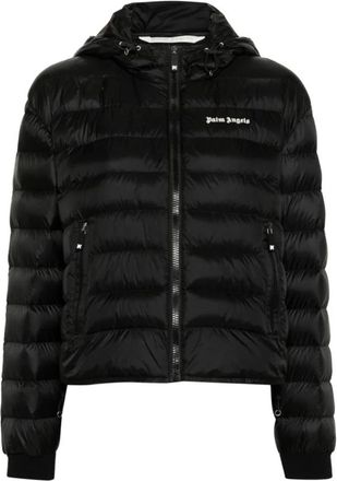 Palm Angels Donsjack met capuchon en volledige rits - Dames - Winterjassen - Zwart - S - Jassen