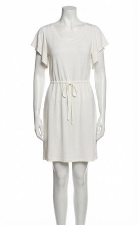 Z Supply Capri Ruffle Sleeve French Terry Dress In White