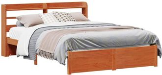 vidaXL Estructura De Cama 2 Pcs Marr&oacute;n Cera Madera De Pino Macizo Vidaxl