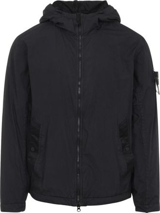 Stone Island Black Logo Zip Hooded Jacket