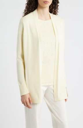 Anne Klein Kissing Front Pocket Cardigan in Whisper Yellow at Nordstrom, Size X-Large P