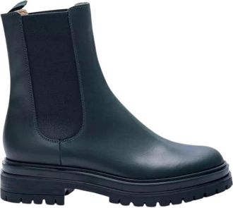 Gianvito Rossi Chelsea Boots - Dames - Chelseaboots - Groen - 37 1/2 EU - Leer - Schoenen