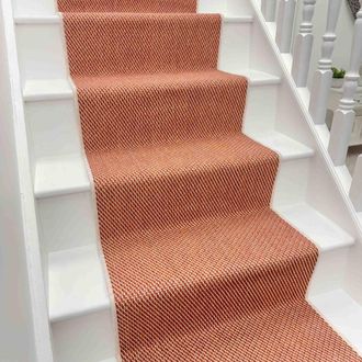 Runrug Stair Runner Carpet - Reversible & Durable, 2mm - Coastal in Terracotta | Size: 60 cm x 510 cm