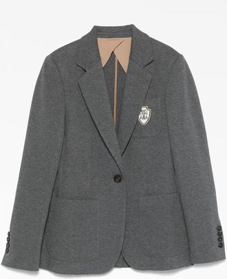 Brunello Cucinelli Grey Tailored Cotton Jacket, Brand Size 36 (US Size 2)
