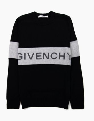 Givenchy Mens Givenchy Contrasting Stripe Sweater In Wool Black/white - Black/Multi - Size: 38