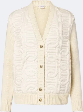 Moncler Down-paneled cotton-blend cardigan
