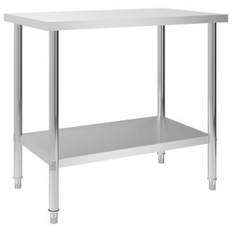 vidaXL Vidaxl - Mesa De Trabajo Para Cocina Acero Inoxidable 100x60x85 Cm
