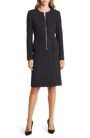 Tahari by ASL Two-Piece Jacket & Skirt Set in Black at Nordstrom, Size 10