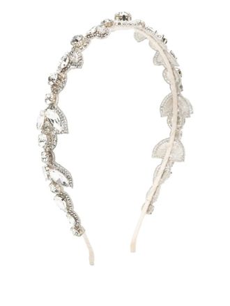 Jennifer Behr crystal-embellishment hair band - Zilver