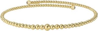 Bony Levy 14K Gold Graduated Beaded Bypass Wrap Bangle in 14K Yellow Gold at Nordstrom, Size 7