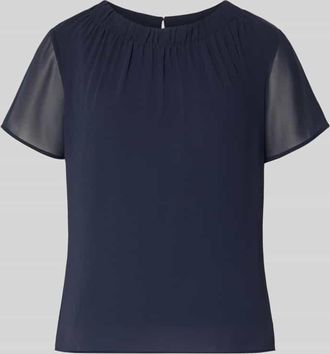 s.Oliver Black Label Regular Fit Blusenshirt mit semitransparenten &Auml;rmeln in Marine, Gr&ouml;&szlig;e 34