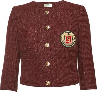 Elisabetta Franchi Giacca con bottoni in tweed - Rosso