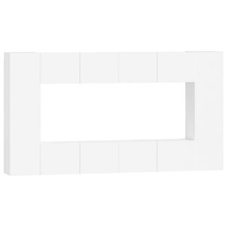 Berkfield Home 8 Piece TV Cabinet Set White Engineered Wood