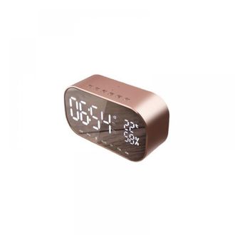 OEM Radio Despertador Bluetooth - Altavoz Fm - Term&oacute;metro Integrado - Manos Libres - 2 X 3 W - Bater&iacute;a 1800 Mah - Champagne
