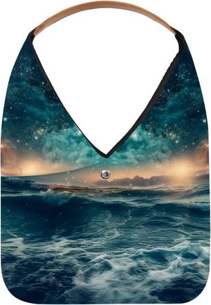 Generic Stars Nebula Reusable Lightweight Grocery Bags - Foldable Into Compact Pouch, Washable & Sturdy, Multipurpose for Shopping and Travel