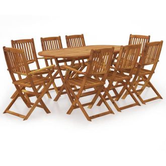 vidaXL Vidaxl - Set da Pranzo da Esterno 9 pz Pieghevole in Massello Acacia