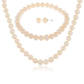 Splendid Pearls Beautiful 3 Piece 7-8mm Freshwater Pearl Set