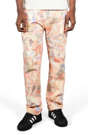Pleasures Stickers Straight Leg Jeans in Multi at Nordstrom, Size 36