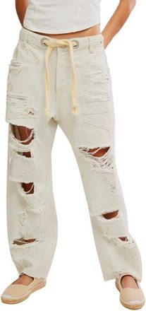 Free People We the Free Moxie Mid Rise Barrel Jeans in Sea Mist at Nordstrom, Size 24