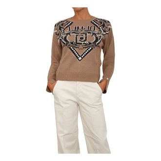 Liu Jo Round-neck Knitwear, female, Beige, 2XS, Maglieria Beige