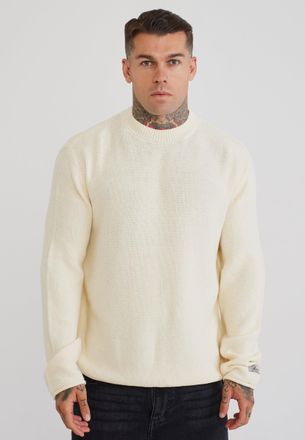Siksilk Mens Ecru Knitted Sweater XXL