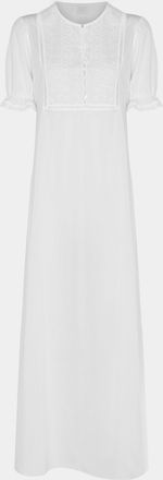 Loretta Caponi Olga Embroidered Cotton Dress Size: S