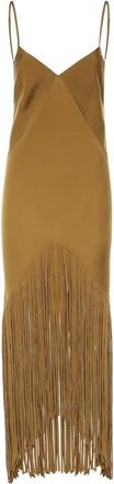 Pinko Badia Abito Tela Viscosa Washe - Dames - Maxi kleedjes - Bruin - M - Kleedjes