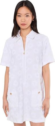 Lilly Pulitzer Brayton Short Sleeve Terr Womens Swimwear Resort White Sunny Daisies Towel Terry : XXS, Cotton/Polyester/Spandex
