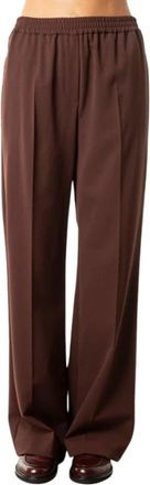 Max Mara Broeken, Dames, Bruin, L, Wol, Pantalon ampio