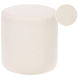 Beliani Beliani - Modern Round Pouffe Footstool Accent Boucle Fabric Bedroom Living Room White Moab