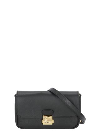 Coccinelle Textured Leather Mini Shoulder Bag with Gold-tone Lock