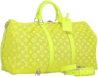 Louis Vuitton Tweedehands Canvas Louis Vuitton tassen - Dames - Vintage Weekendtas - Geel - ONE Size - Vintage