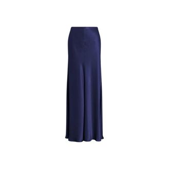 Alberta Ferretti Shiny Satin Skirt - female - Alberta Ferretti - Maxi Skirts - Blue - 2XL - Skirts