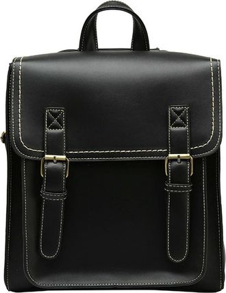 Nicole & Doris Elegant Backpack for Women Anti-Theft Rucksack Vintage Daypacks PU Leather Convertible Backpacks Shoulder Bag School Travel Backpack with Flap Black