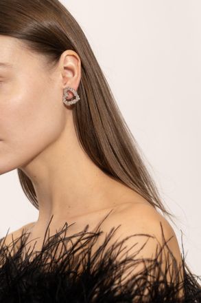 Self Portrait Heart-shaped Earrings, Womens, Silver