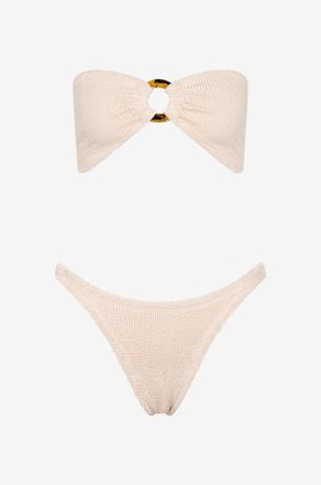 Hunza G Bandeau-Bikini aus Seersucker Gloria
