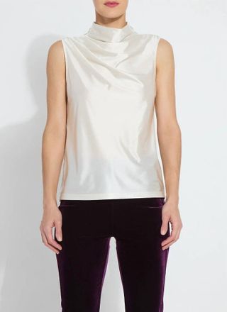 Lyss&eacute; Irina Satin Jersey Top In Off White