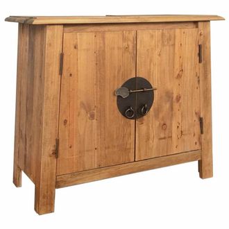 Berkfield Home Durable Bathroom Vanity Cabinet Solid Pinewood 70x32x63 cm in Brown | Size: 70 x 32 x 63 cm