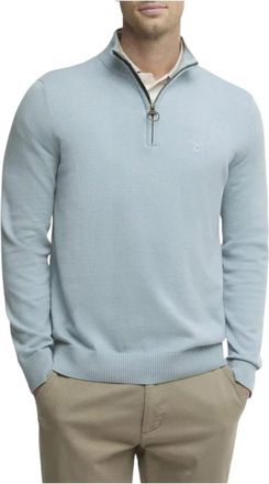 Barbour Lingwood Compact Quarter-Zip Jumper - Heren - Coltruien - Blauw - M - Katoen - Truien & Vesten