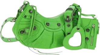 Balenciaga Pre-owned Vintage Schoudertas - Dames - Vintage Schoudertas - Groen - ONE Size - Leer - Vintage