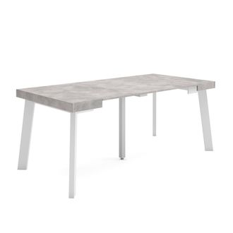 Skraut Home Mesa Consola Extensible, Mesa Comedor Plegable, 180, Para 8 Comensales, Patas De Madera, Estilo Moderno, Gris Cemento - Skraut Home