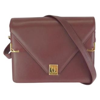 Cartier Pre-owned Cross Body Bags, female, Red, Size: ONE SIZE Pre-owned Must Line Leather Shoulder Bag