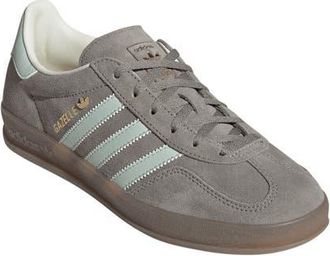 adidas Gazelle Indoor Sneaker in Silver Pebble/green/gum5 at Nordstrom, Size 11