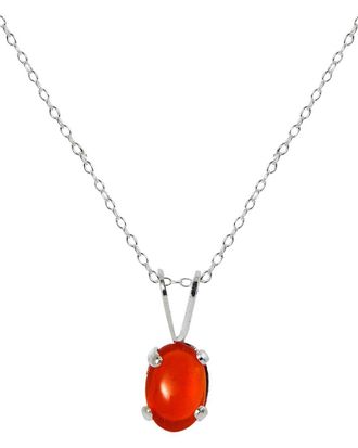 Savvy Cie Jewels Silver Fire Opal Solitaire Pendant