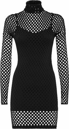 Philipp Plein Dames, Jurken, Zwart, Maat: S Nylon