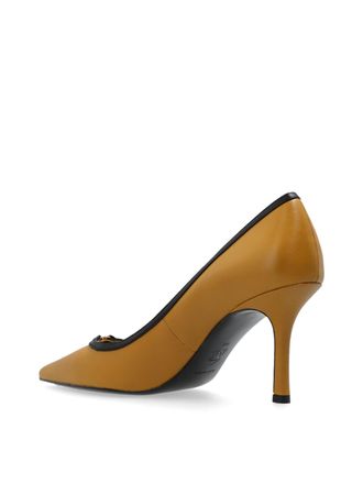 Tory Burch Womens Double T Logo Pumps Brown Shoes >