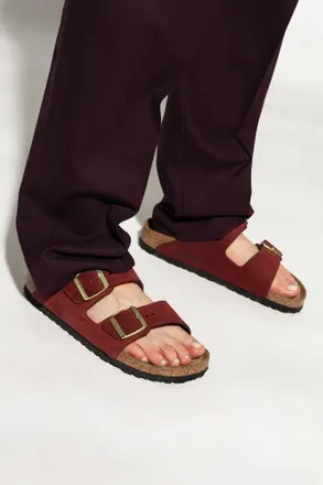Birkenstock Birkenstock Arizona BS Slides, Womens, Burgundy