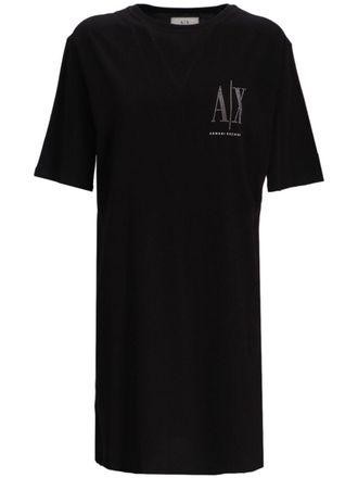 A|X Armani Exchange logo-print T-shirt dress - Black