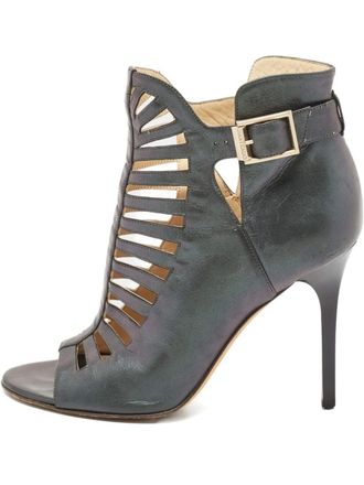 Jimmy Choo London cut-out buckled boots - Black